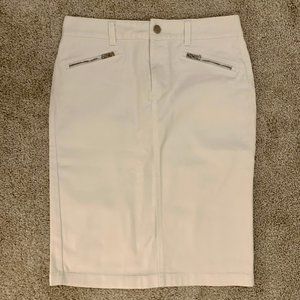 Vintage LRL Ralph Lauren Jeans Co. Denim Knee Length Y2K Pencil Skirt White